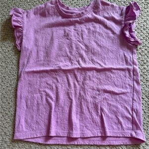 Girls Cat & Jack Lavender Ruffled Sleeve Tee